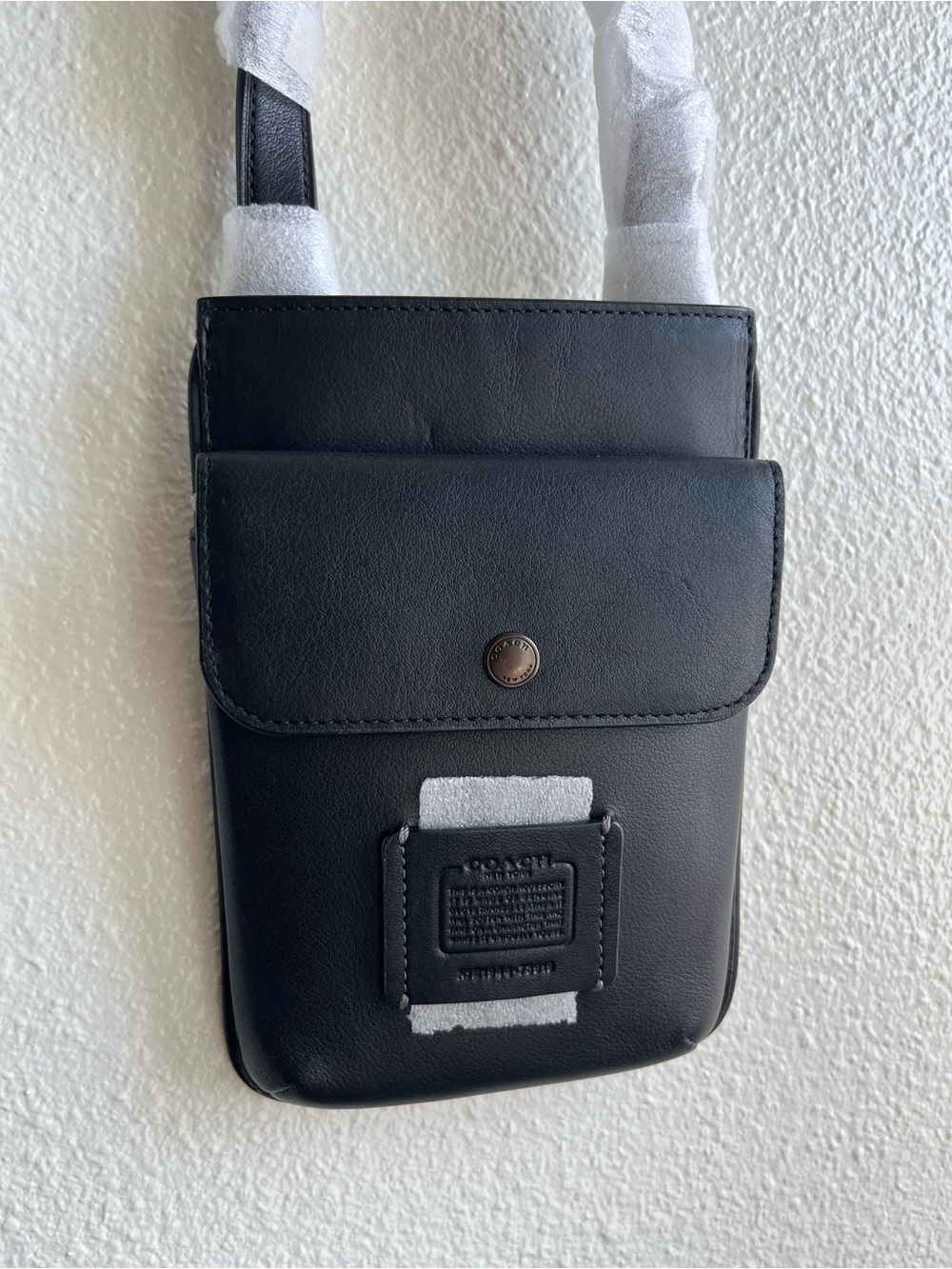 Coach Black Leather Crossbody Pouch